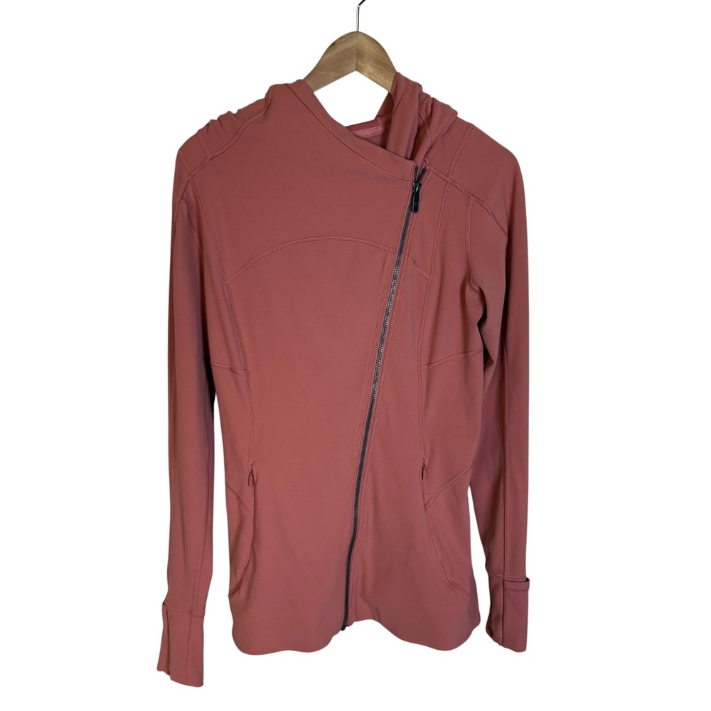 Lululemon Kanto Catch Me Jacket Women 8 Brier Rose Pink Excellent Asymmetric Zip